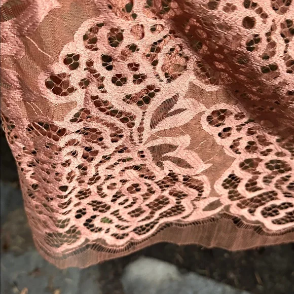 Michelle Mason Elegant Lace Dress in Coral